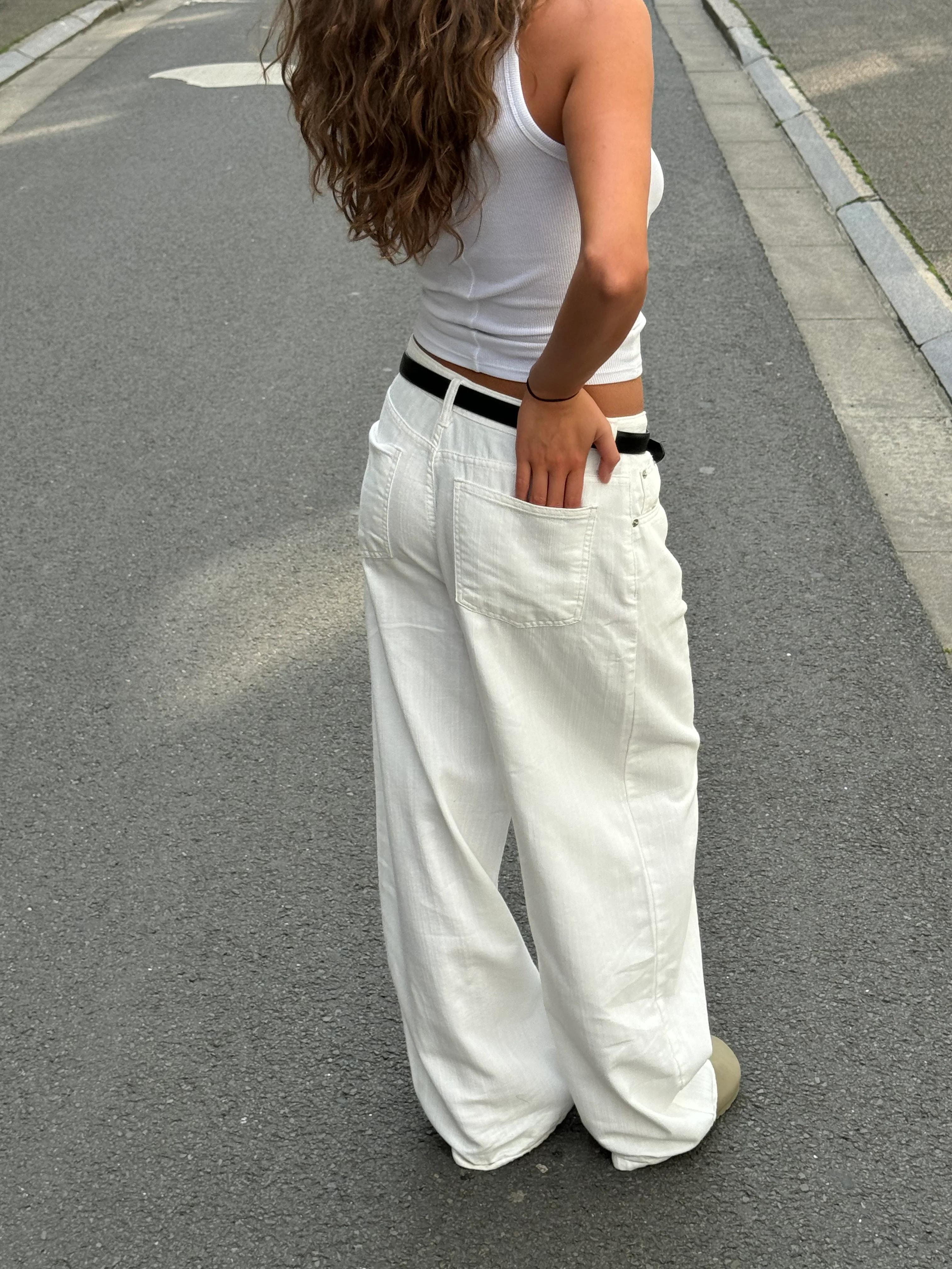 Baggy Wide Leg Pants White - Image 10