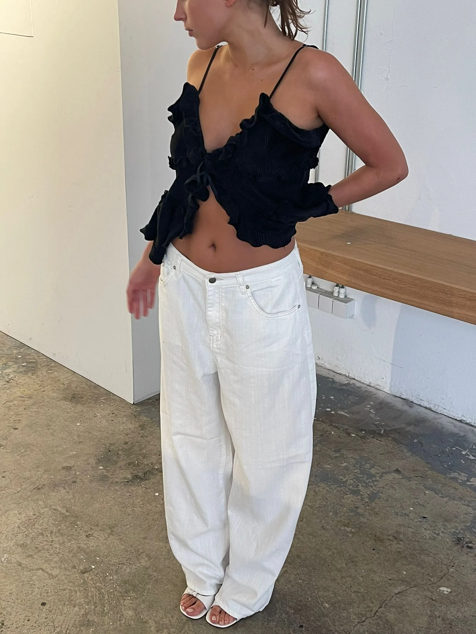 Baggy Wide Leg Pants White - Image 11