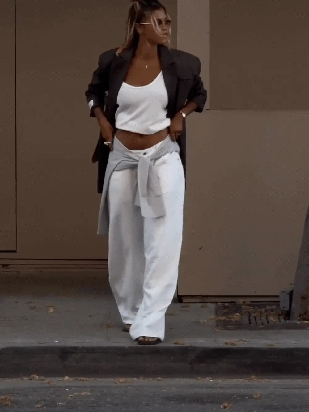 Baggy Wide Leg Pants White - Image 5