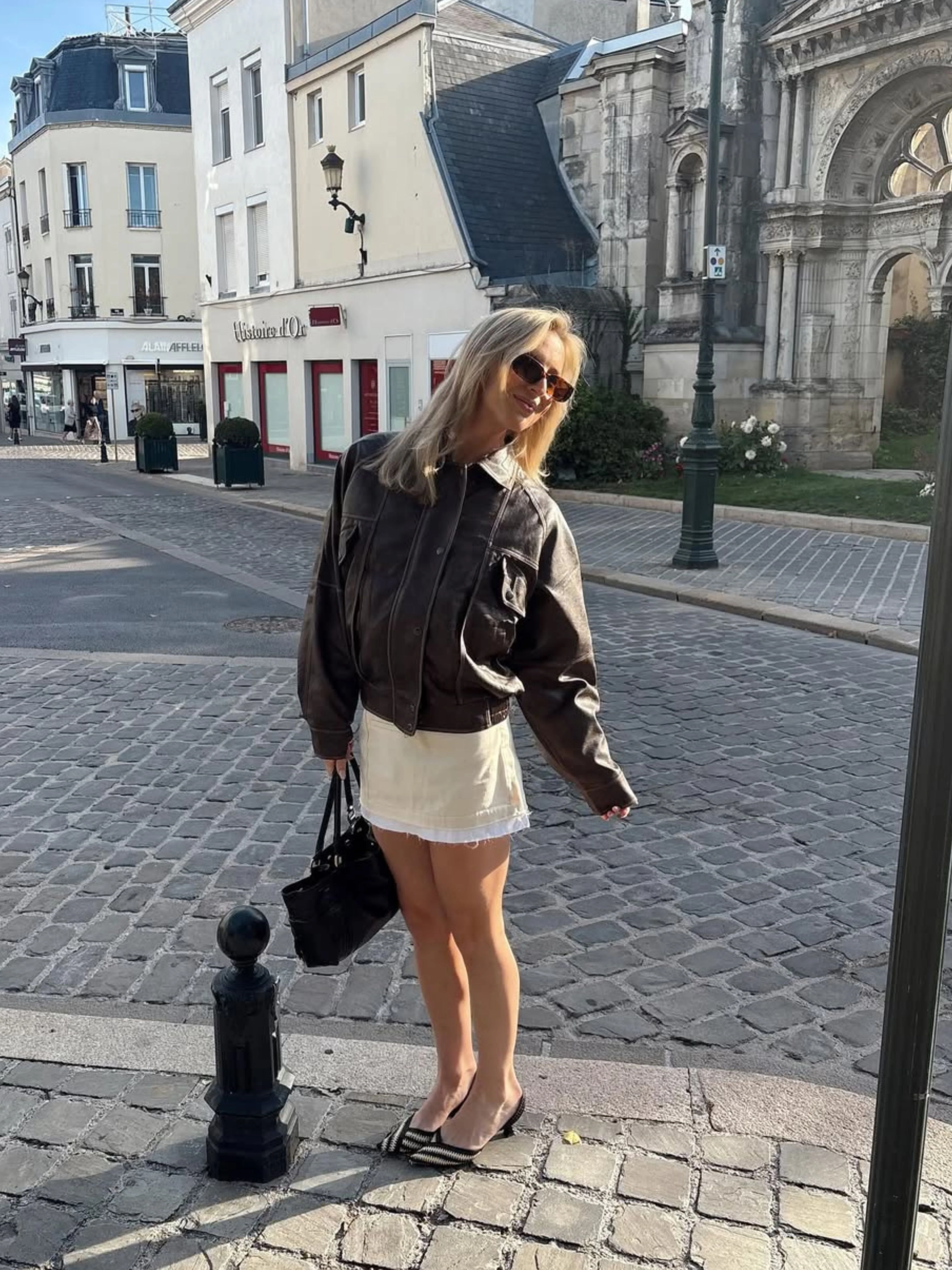 Contrast Stitch Buttoned Jacket Brown - Image 4