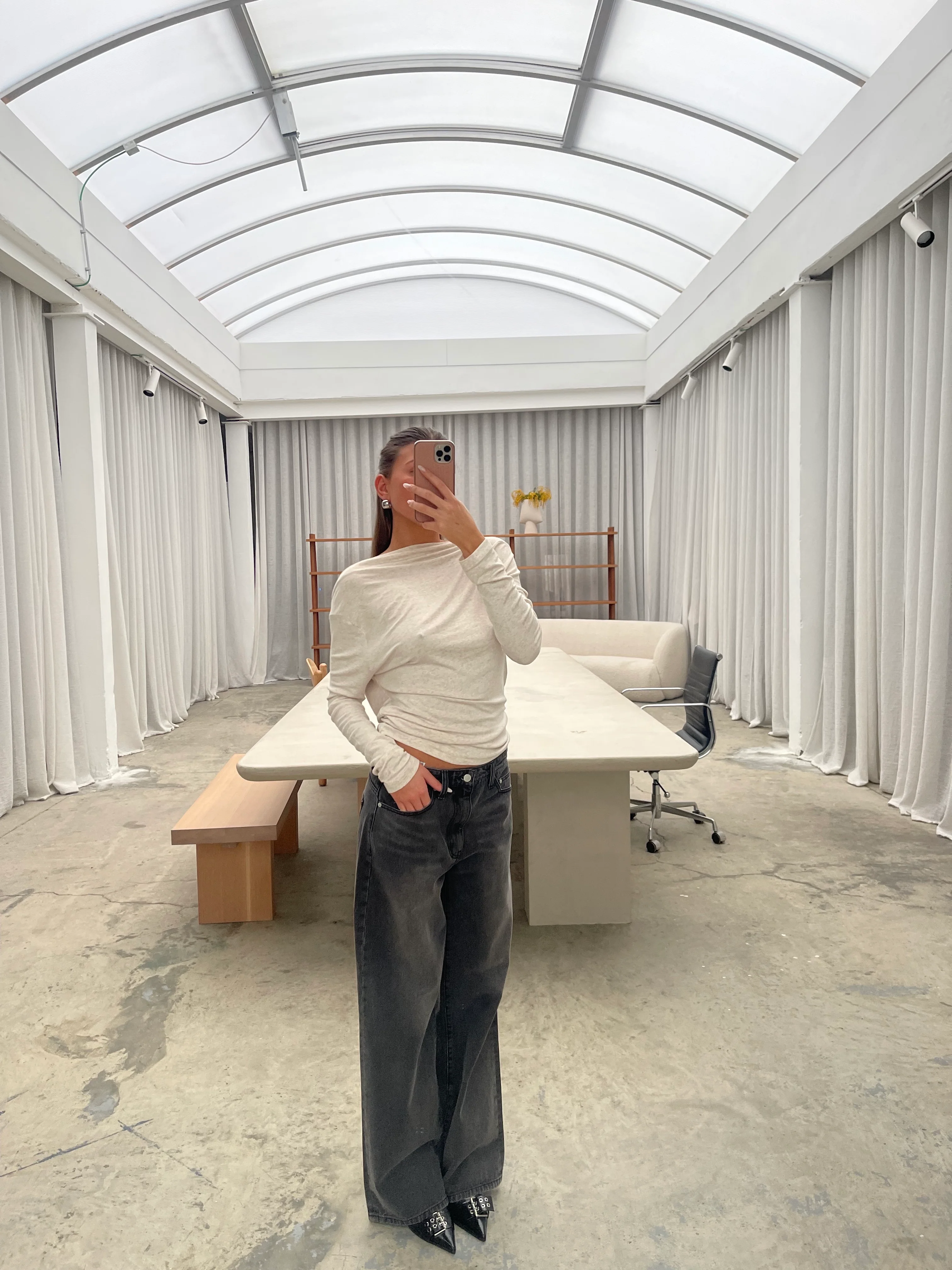 Draped Back Top Oatmeal - Image 16