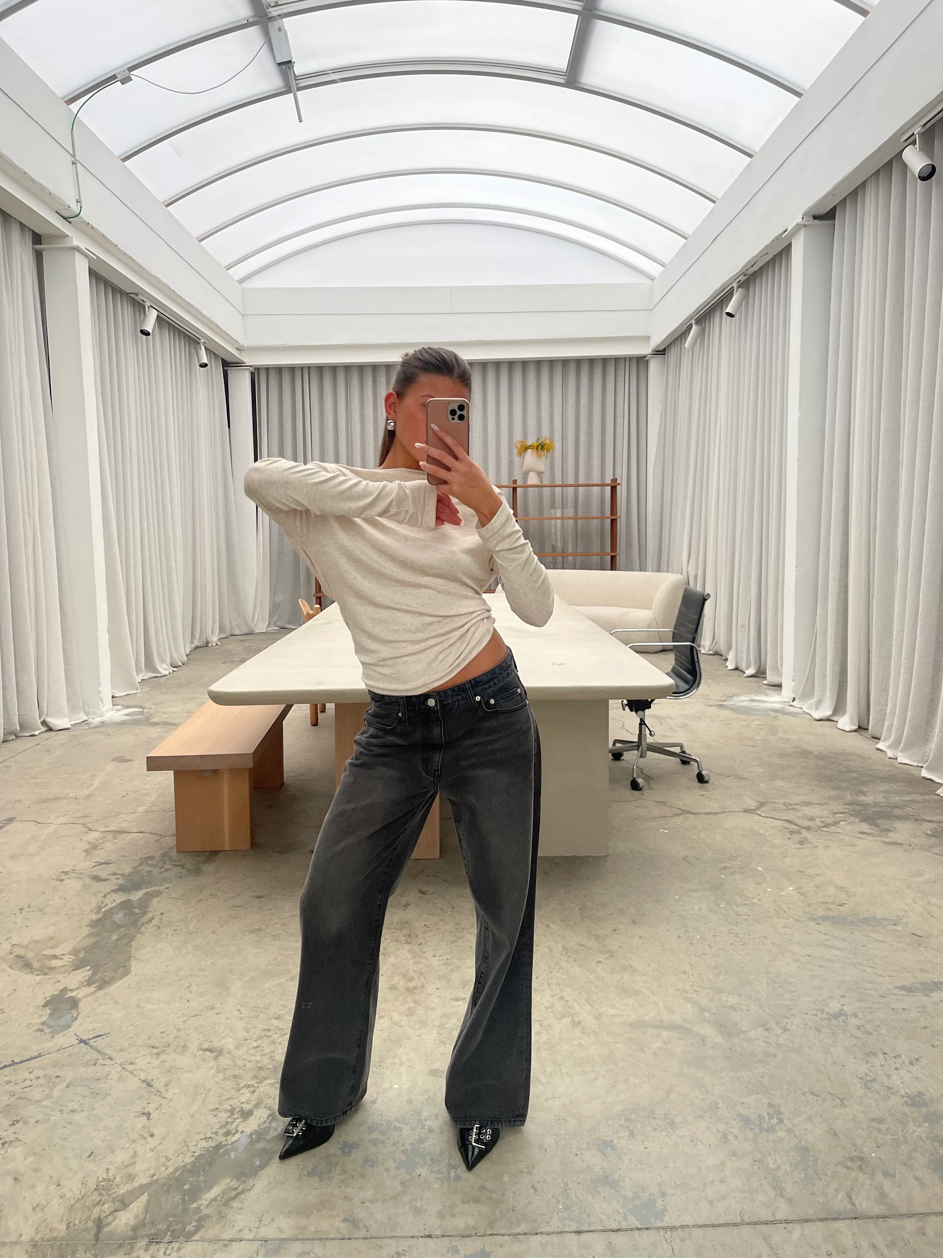 Draped Back Top Oatmeal - Image 17