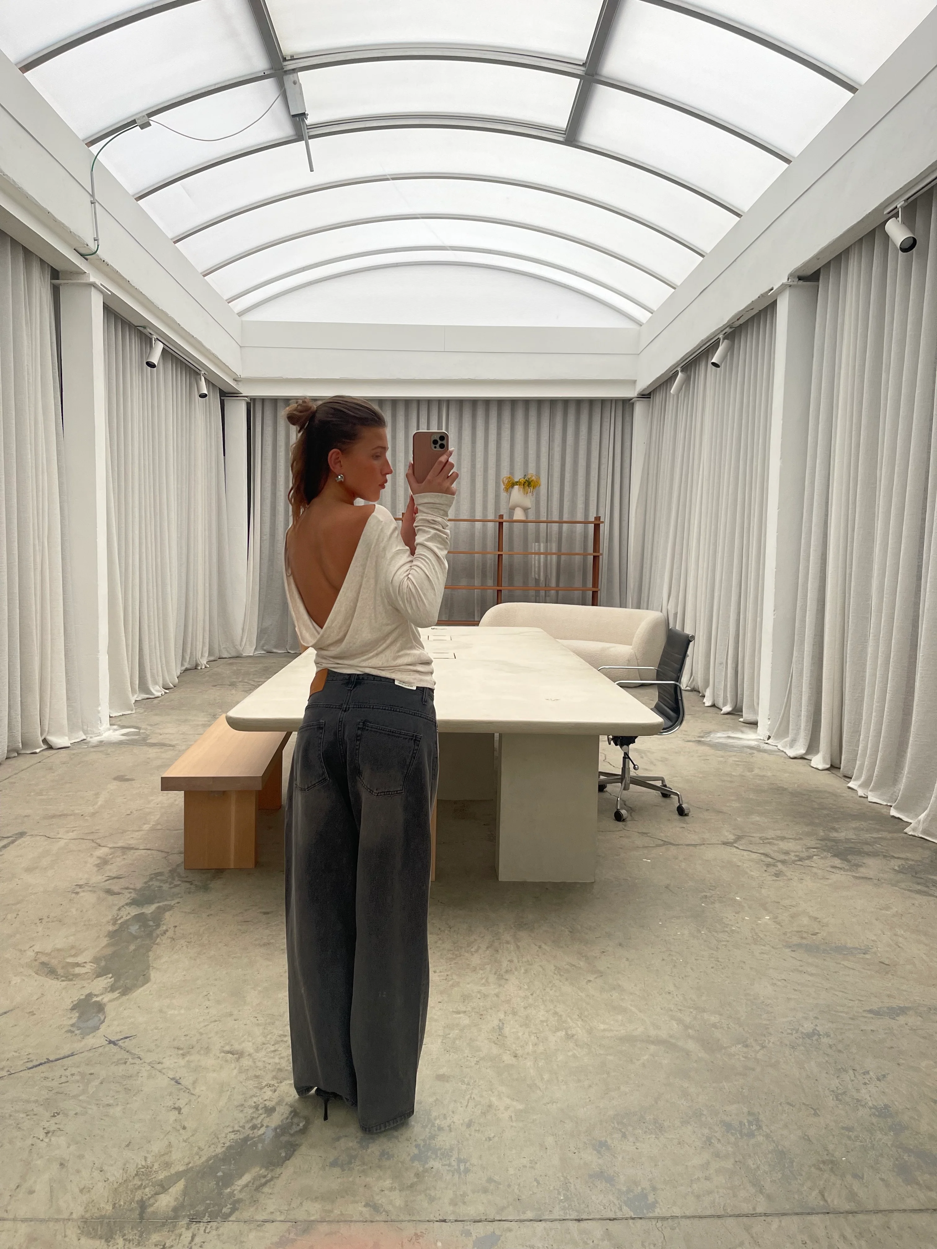 Draped Back Top Oatmeal - Image 18