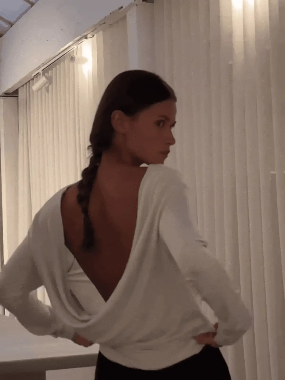 Draped Back Top Oatmeal - Image 9