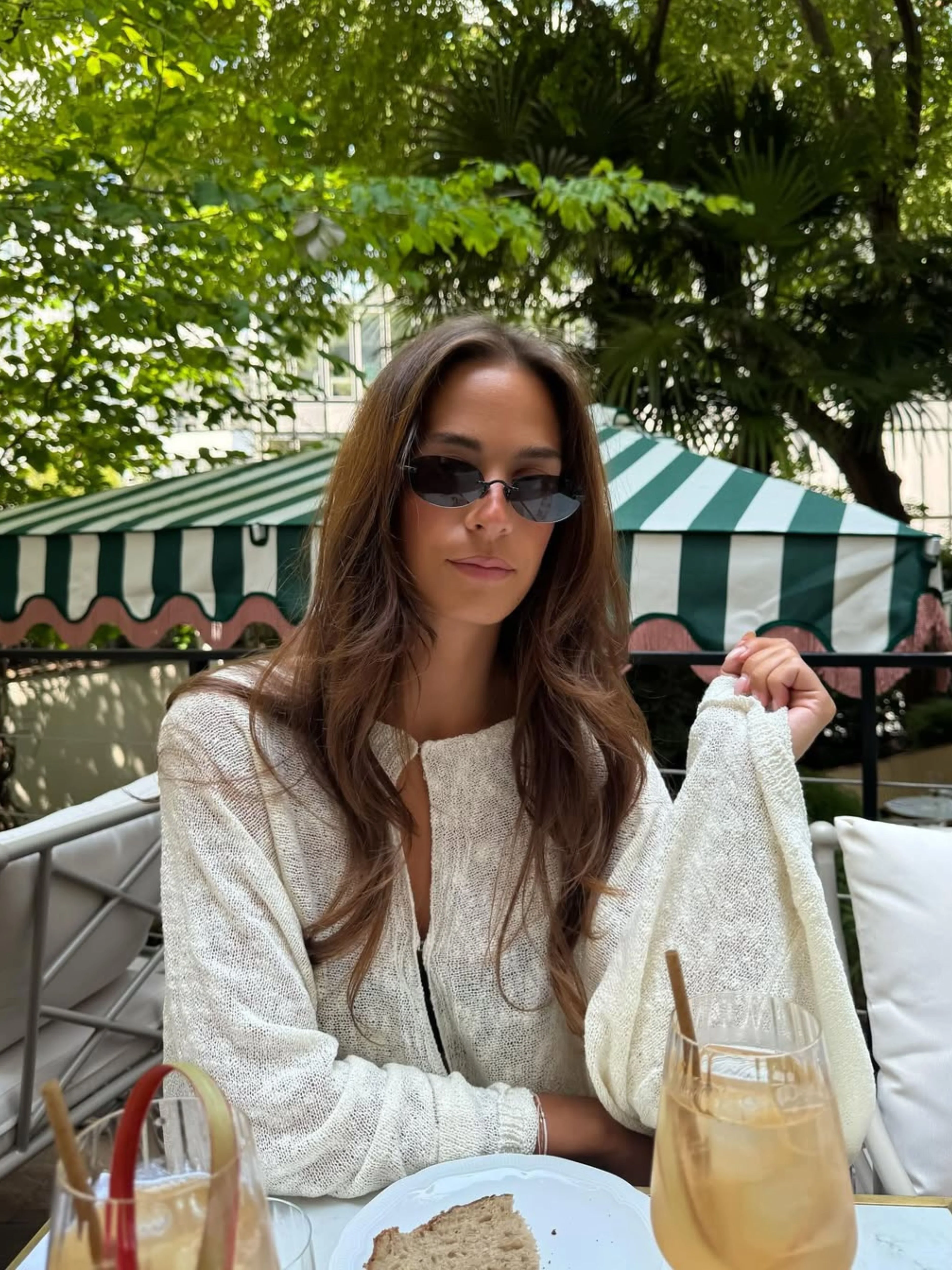 Cloud Knitted Open Style Cardigan Cream - Image 6