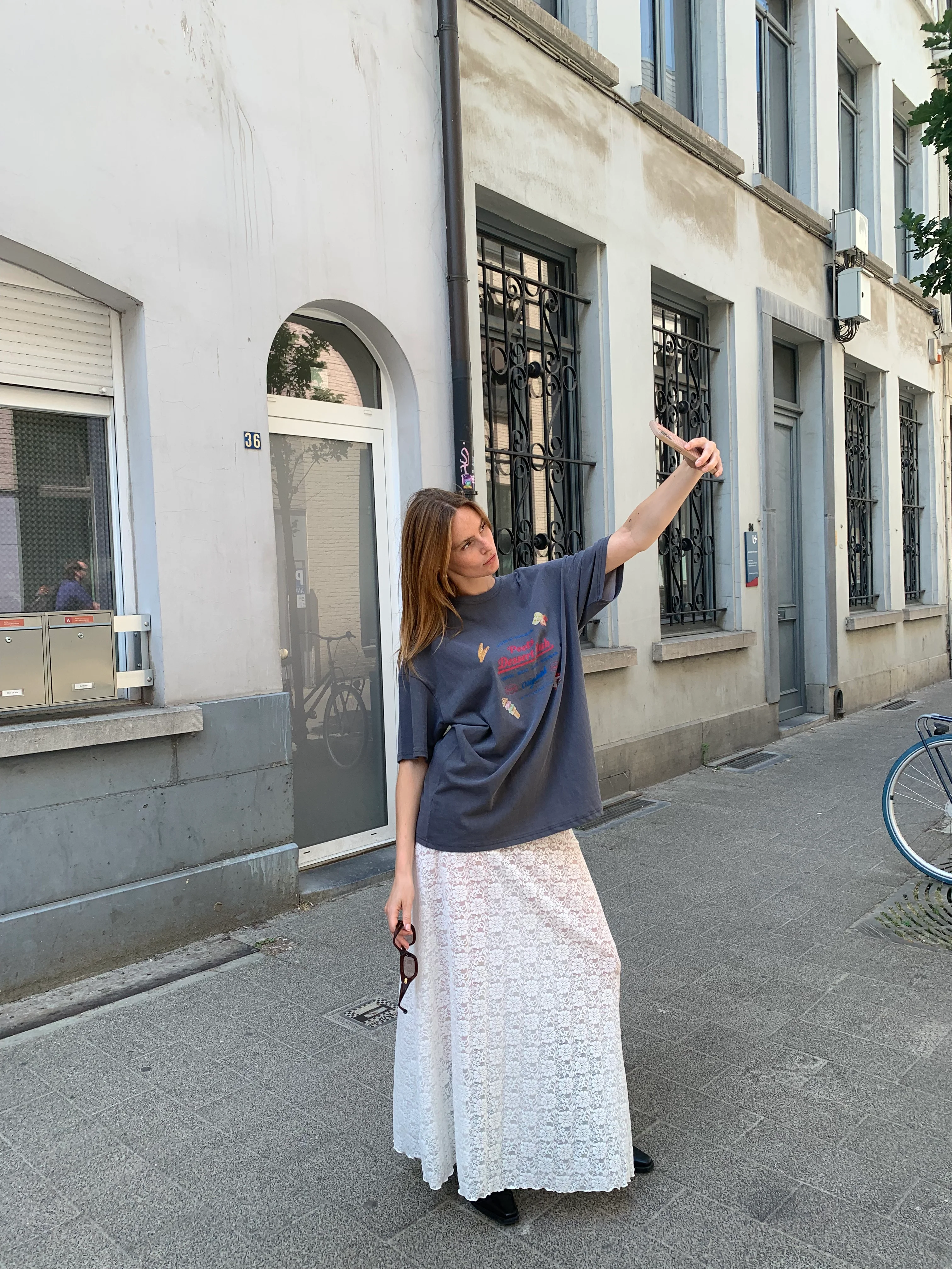 Long Lace Skirt White - Image 14