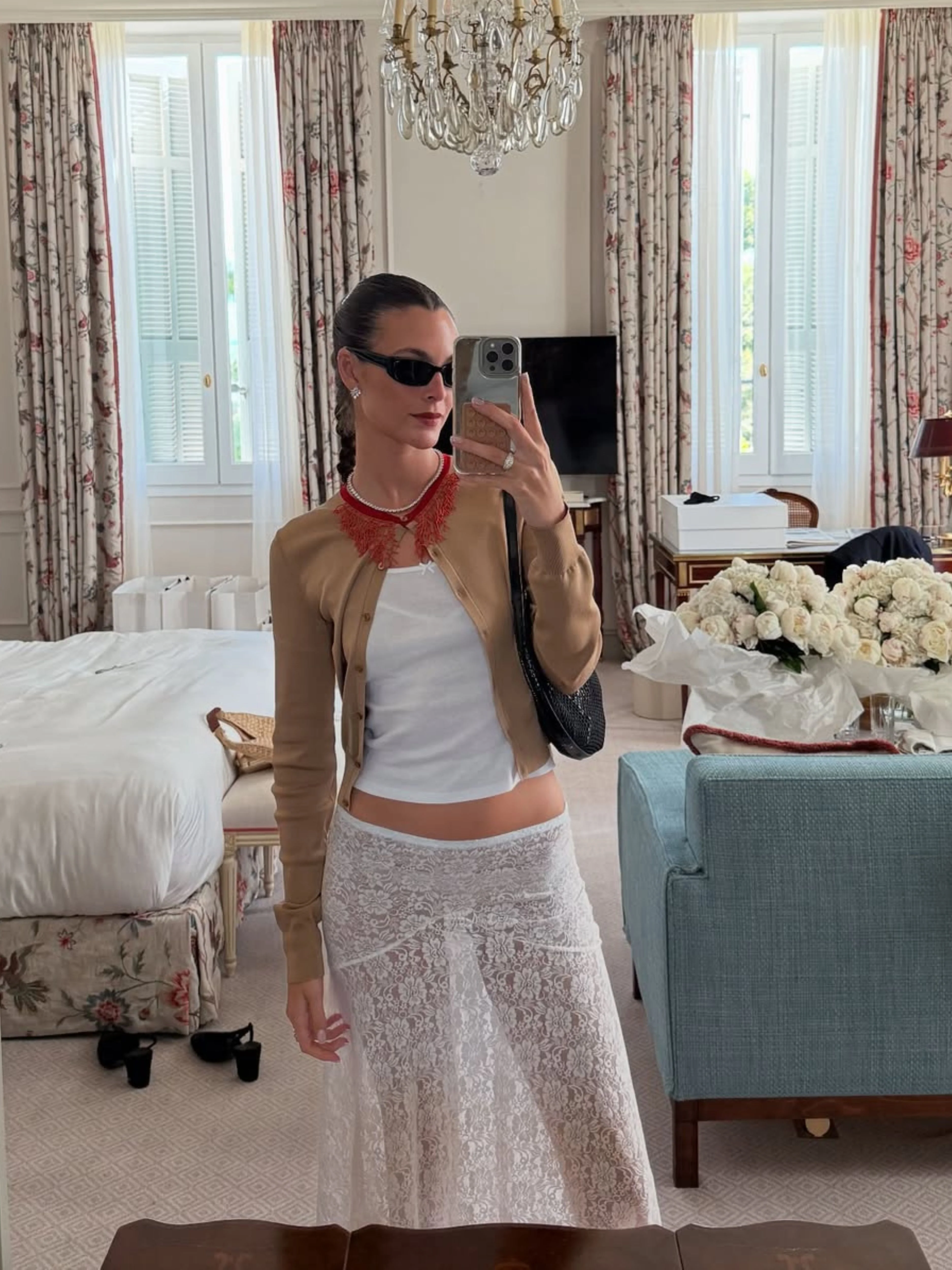 Long Lace Skirt White - Image 5