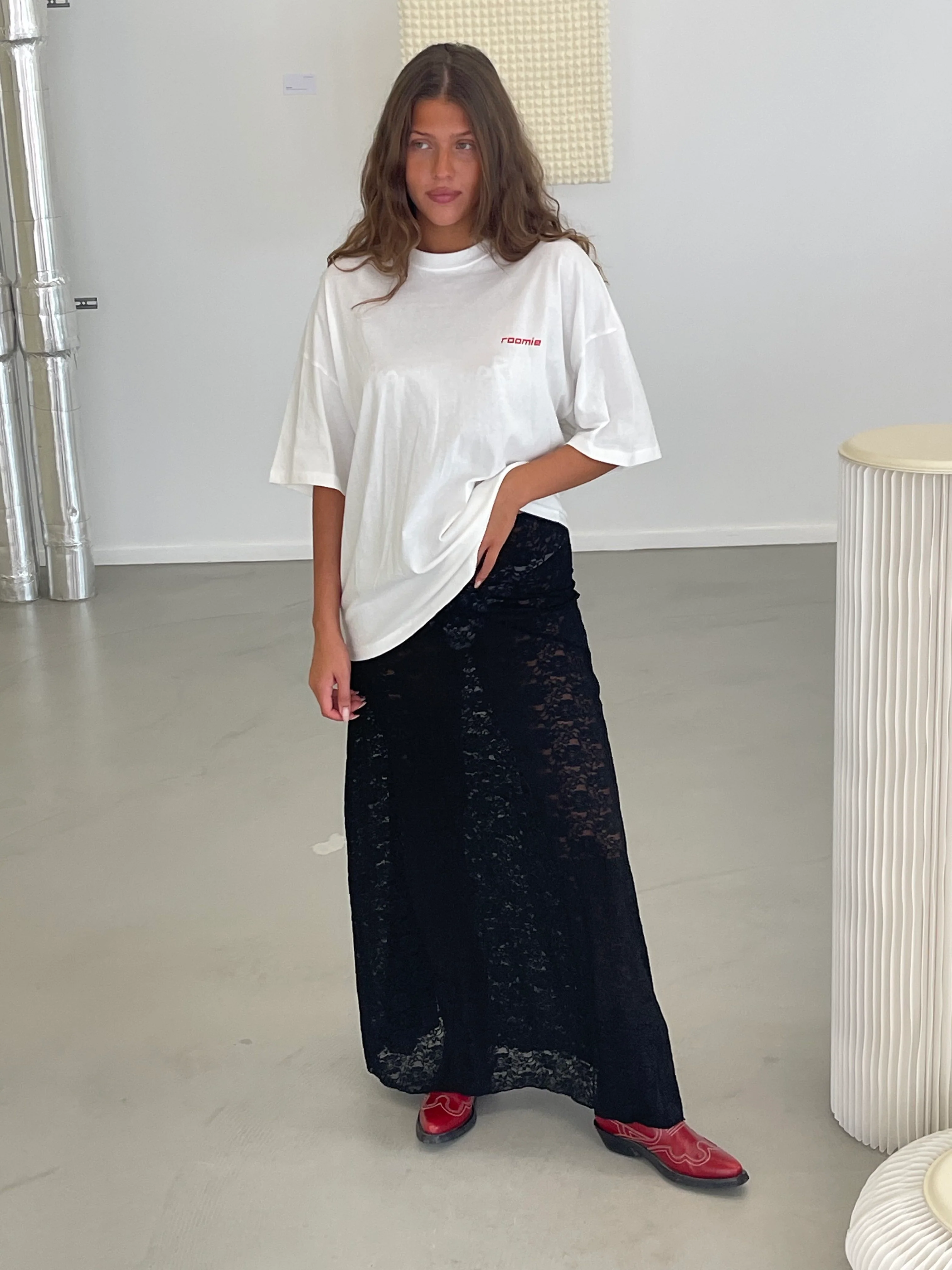 Long Lace Skirt Black - Image 6