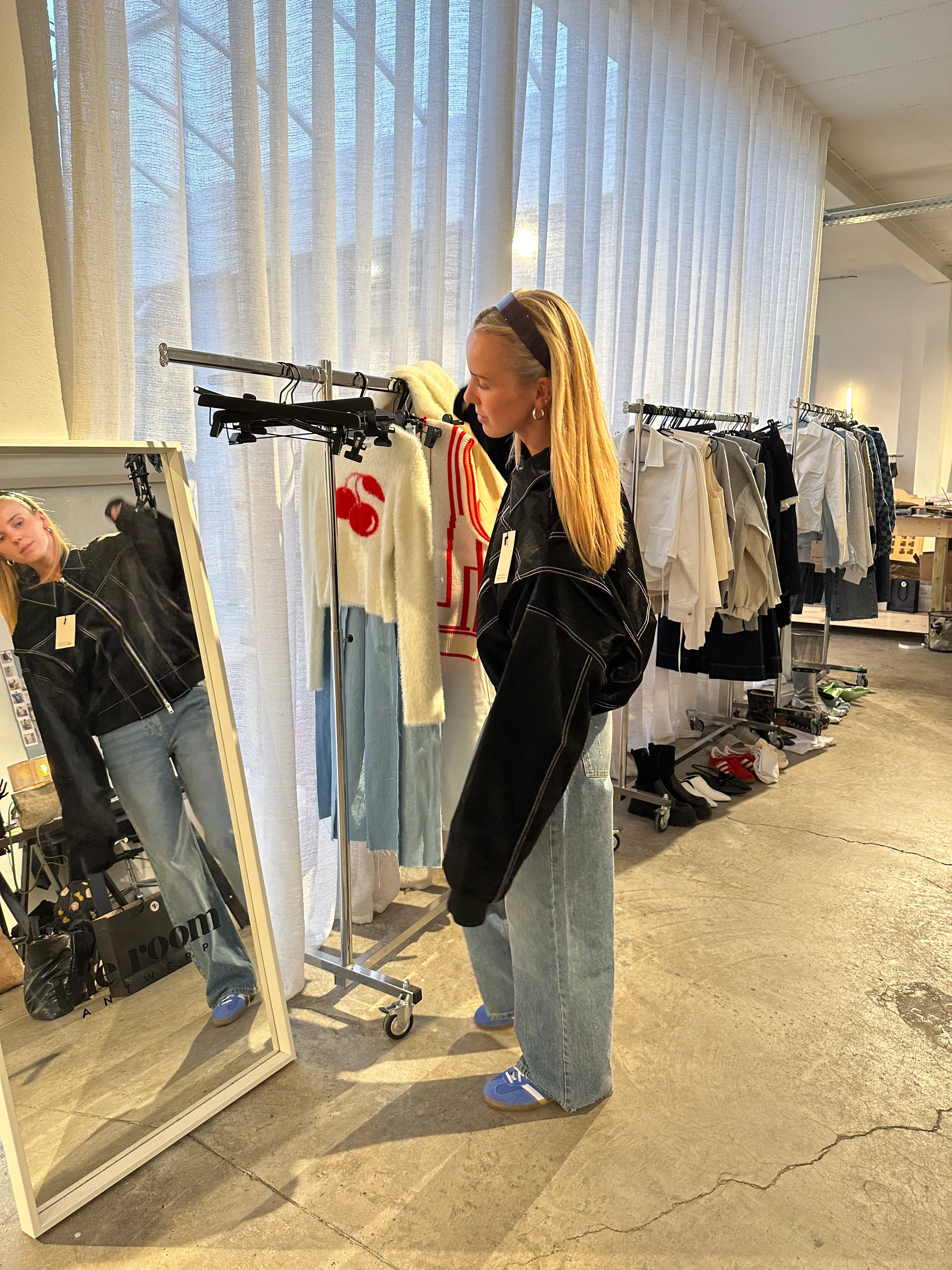 Oversized Contrast Stitch Jacket Black - Image 5