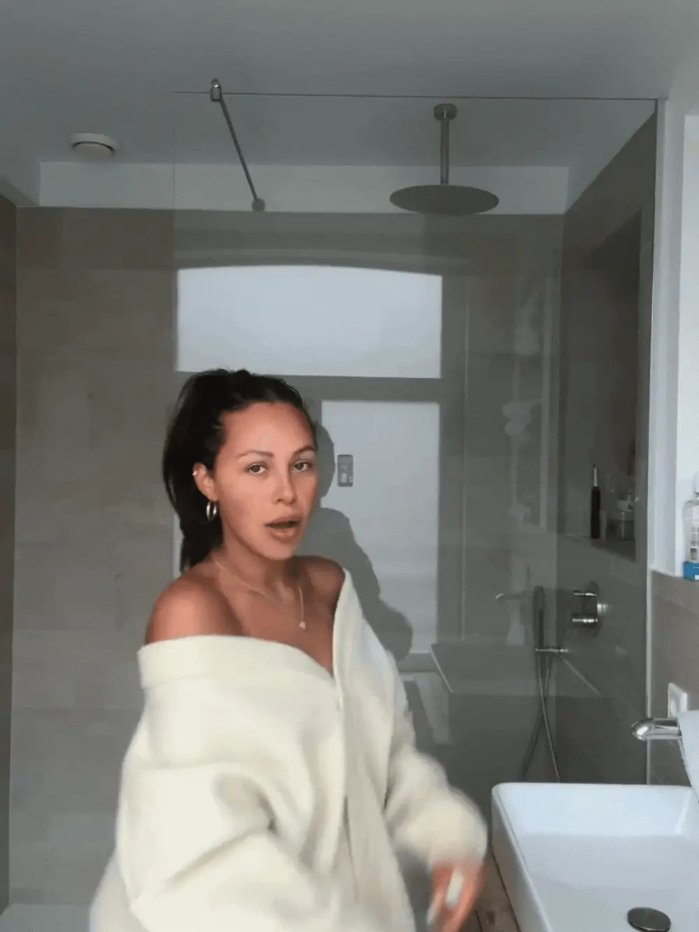 Oversized Press Button Cardigan Cream - Image 5