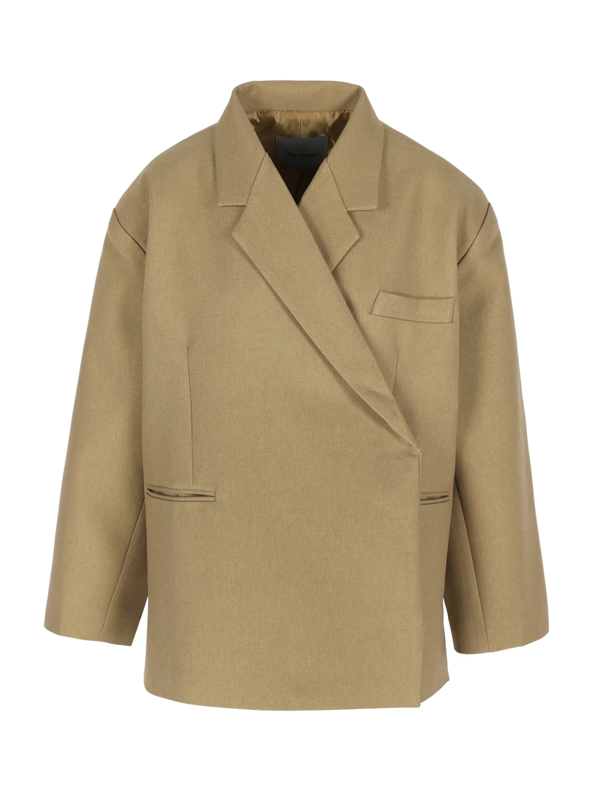 Oversized Side Slit Blazer Camel - Image 19