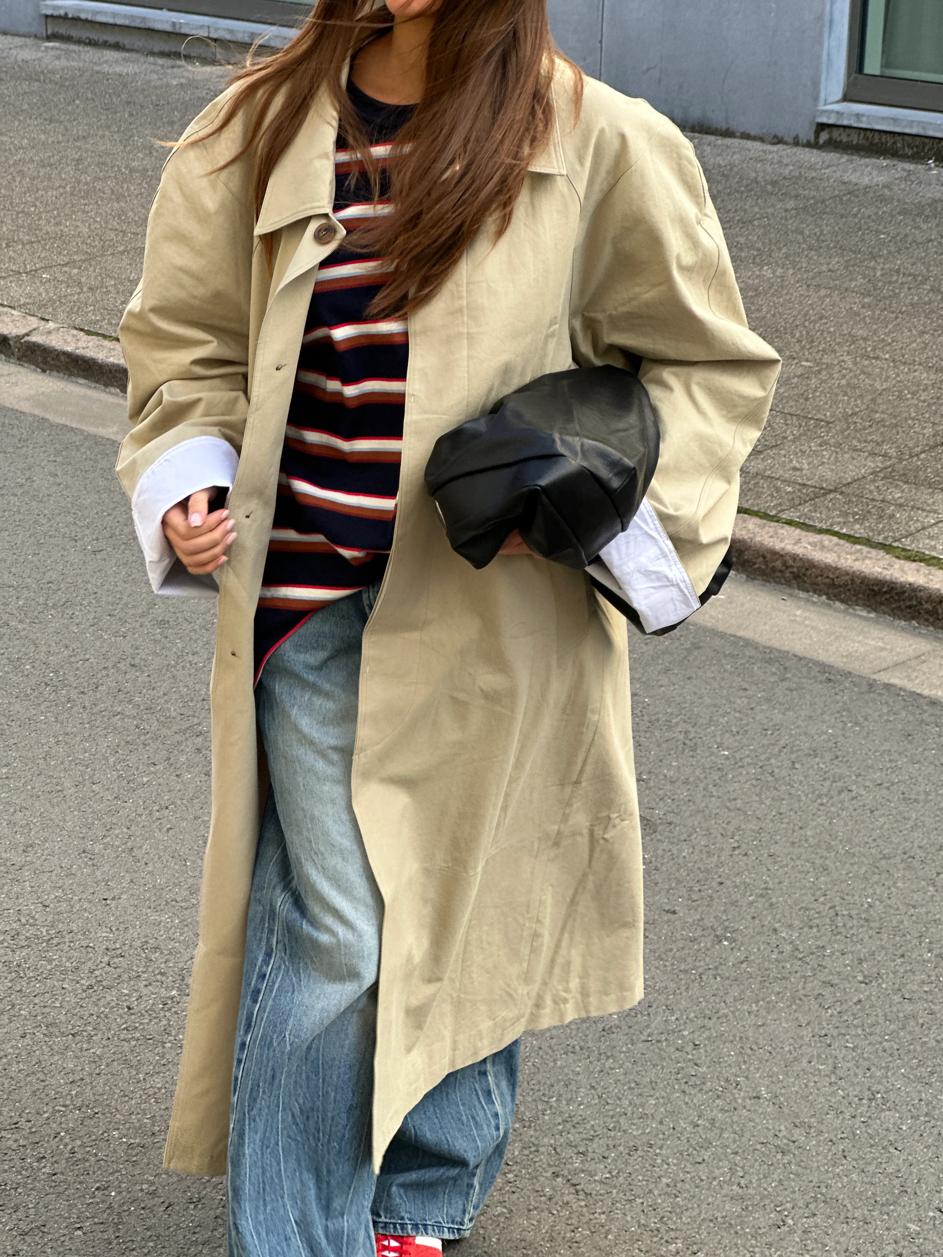 Oversized Striped Longsleeve Tee Navy - Image 5