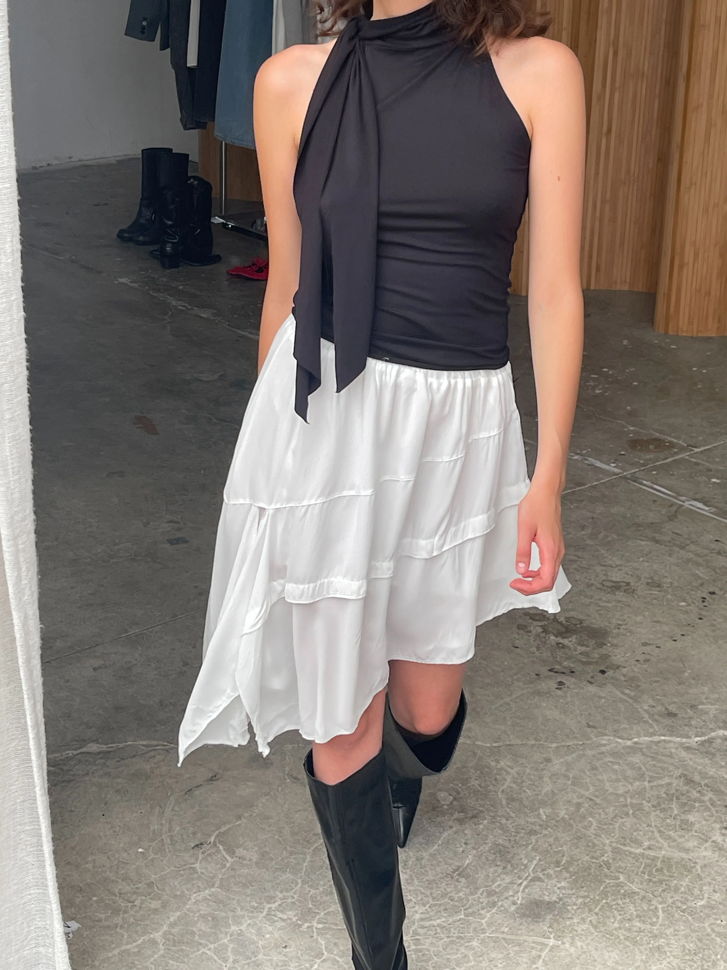 Scarf Detail Sleeveless Top Black - Image 7