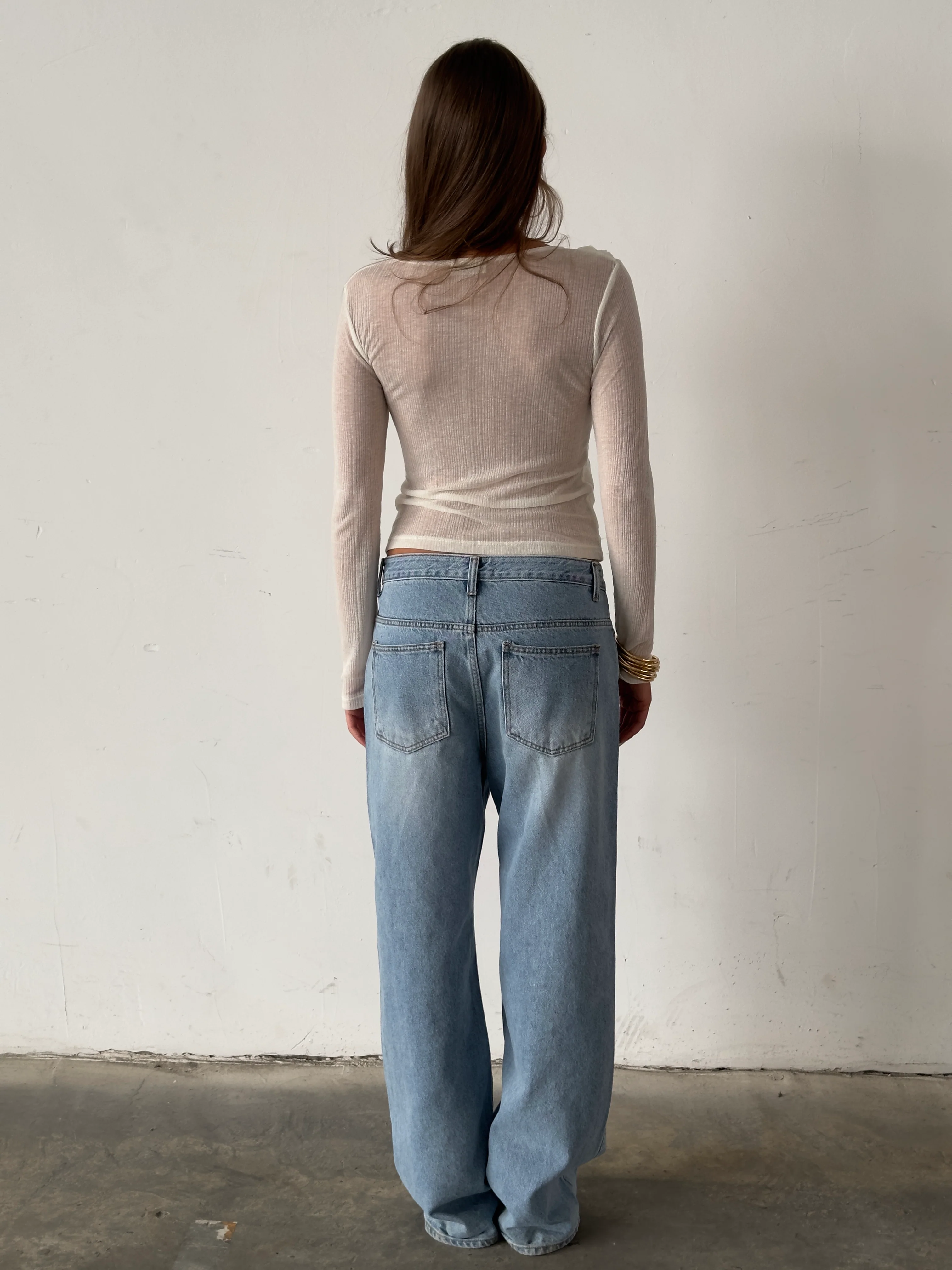 Shoulder Twist Longsleeve Top White - Image 5