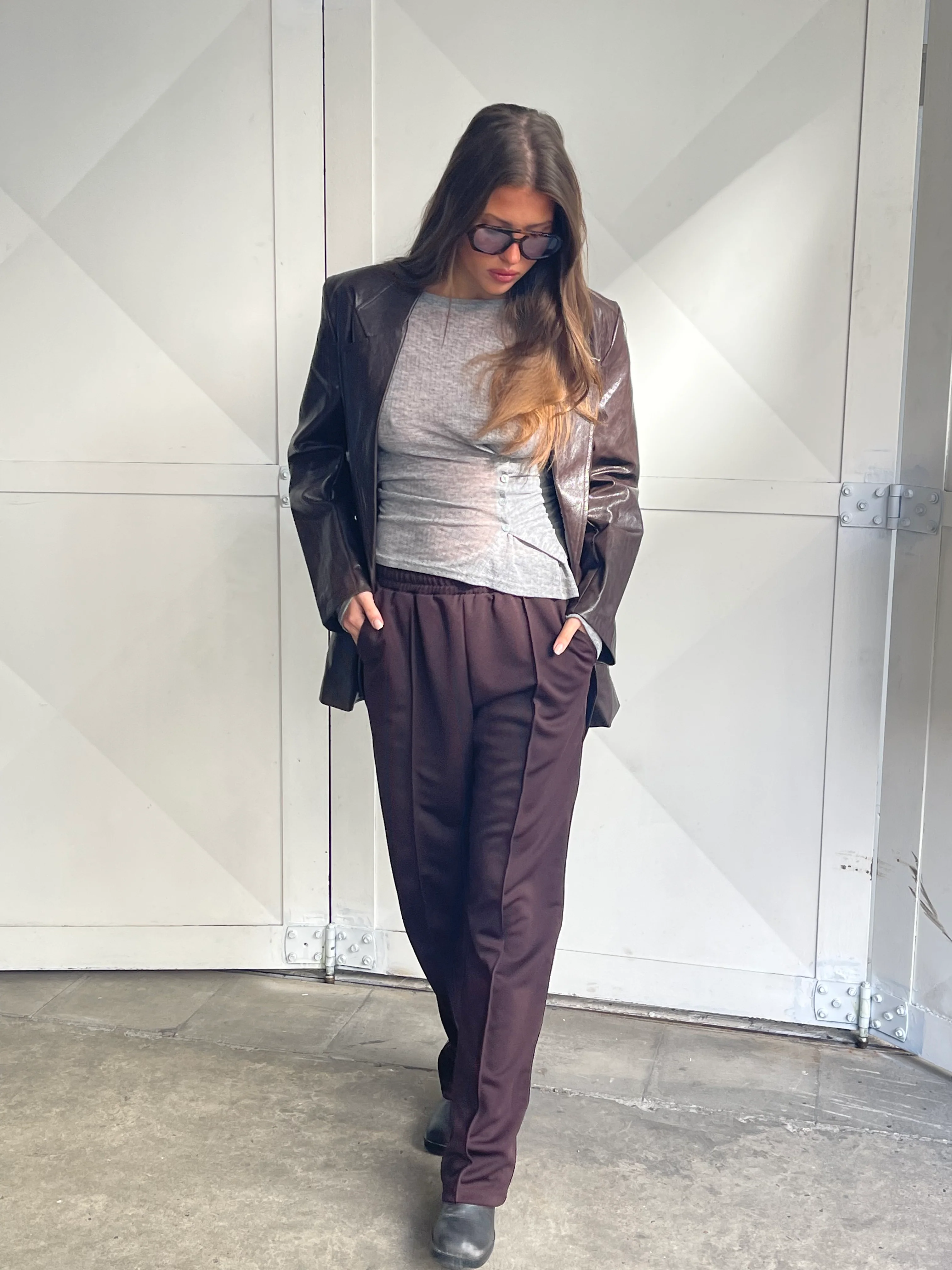 Side Buttoned Longsleeve Top Grey - Image 5