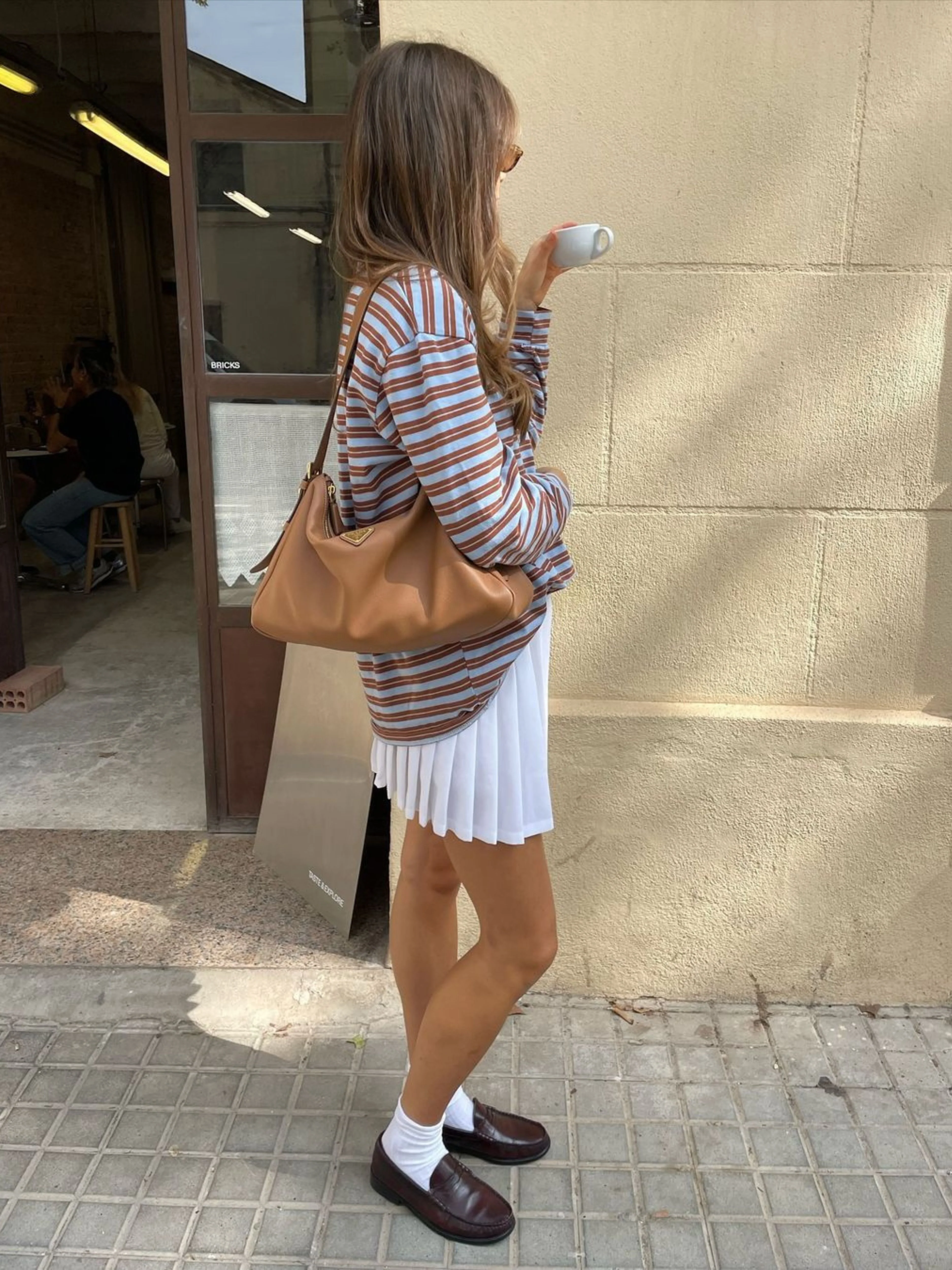 Striped Contrast Collar Polo Light Blue - Image 5