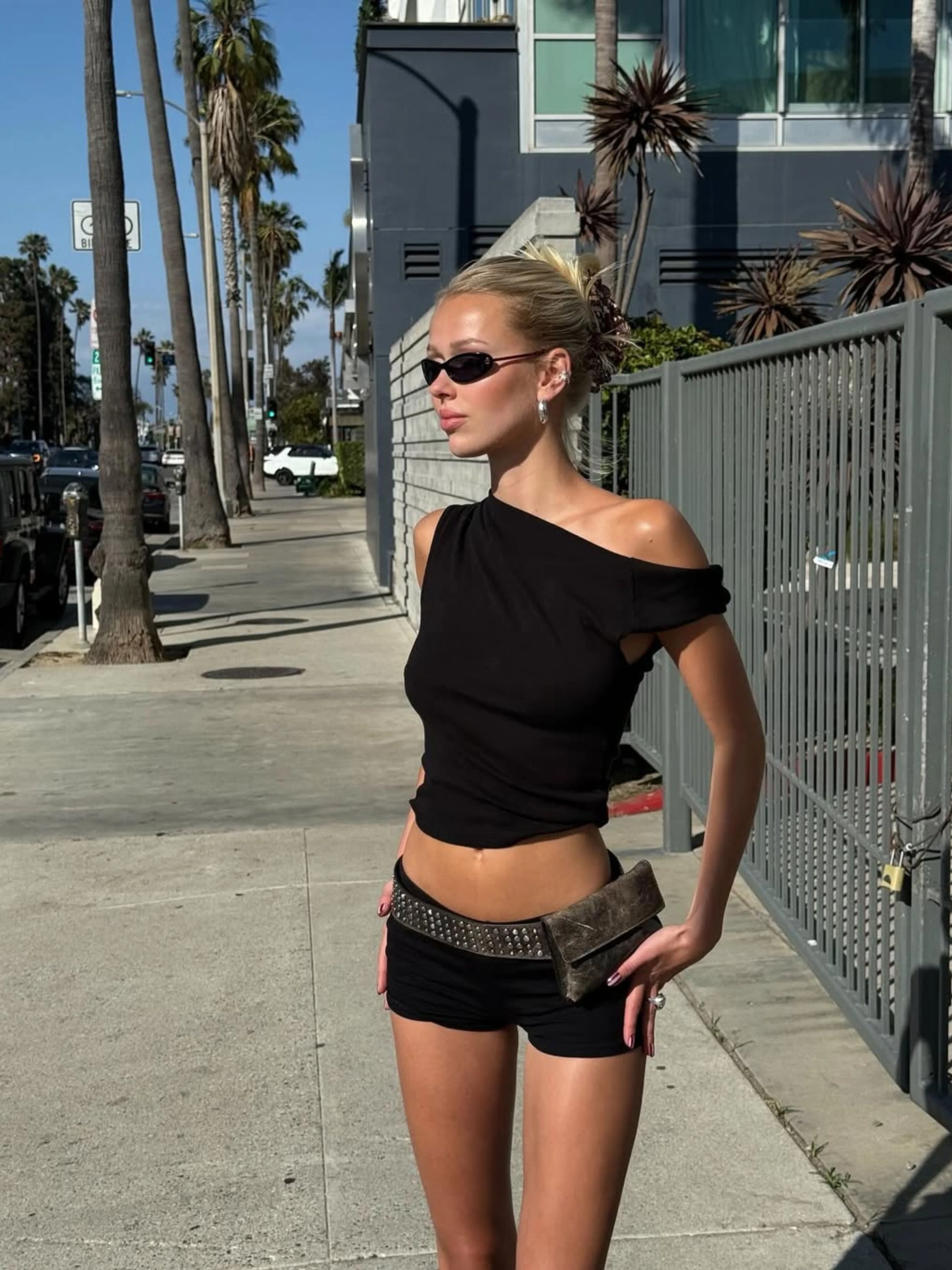 Twisted Draped Top Black - Image 4