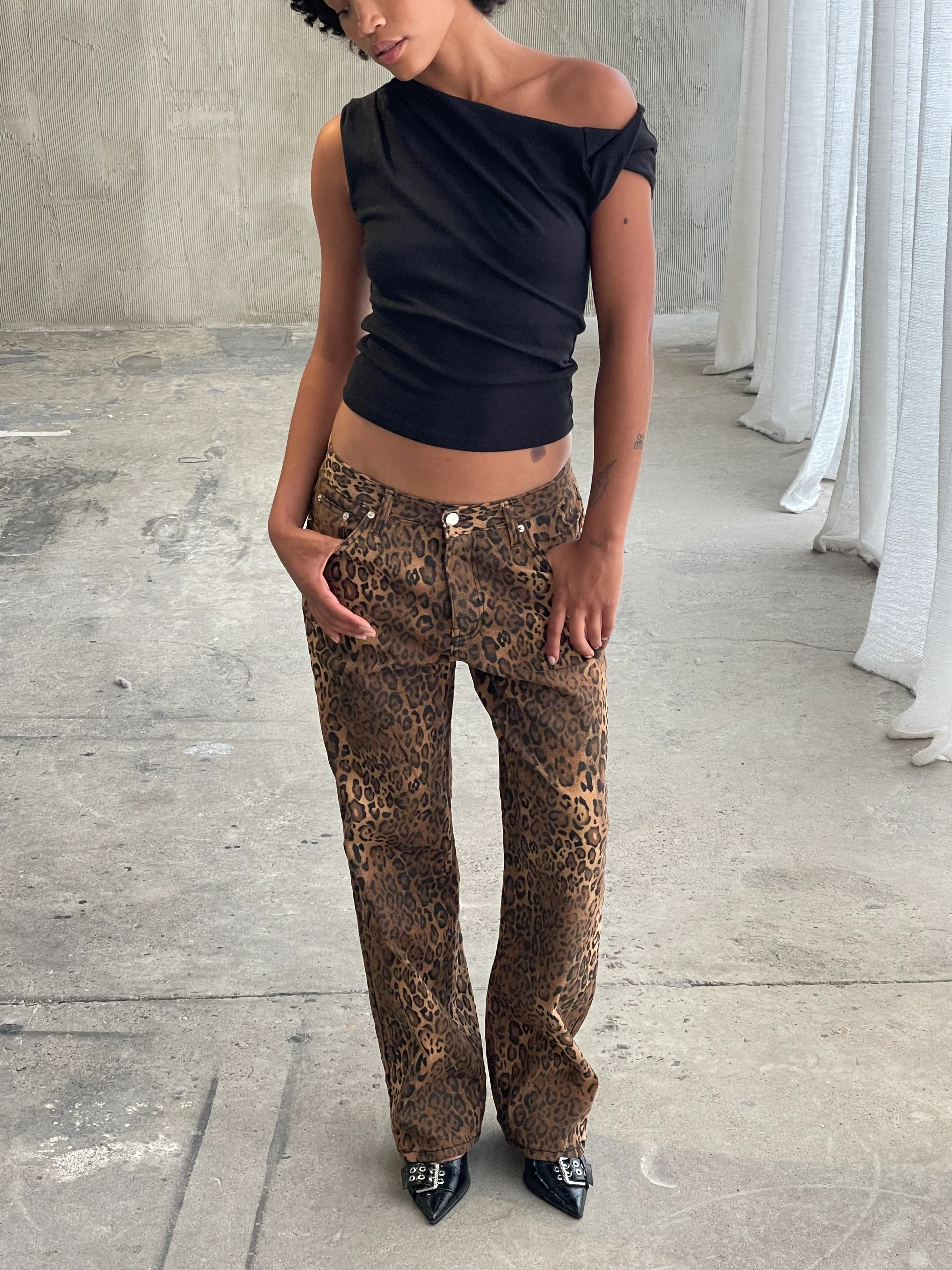 Twisted Draped Top Black - Image 6