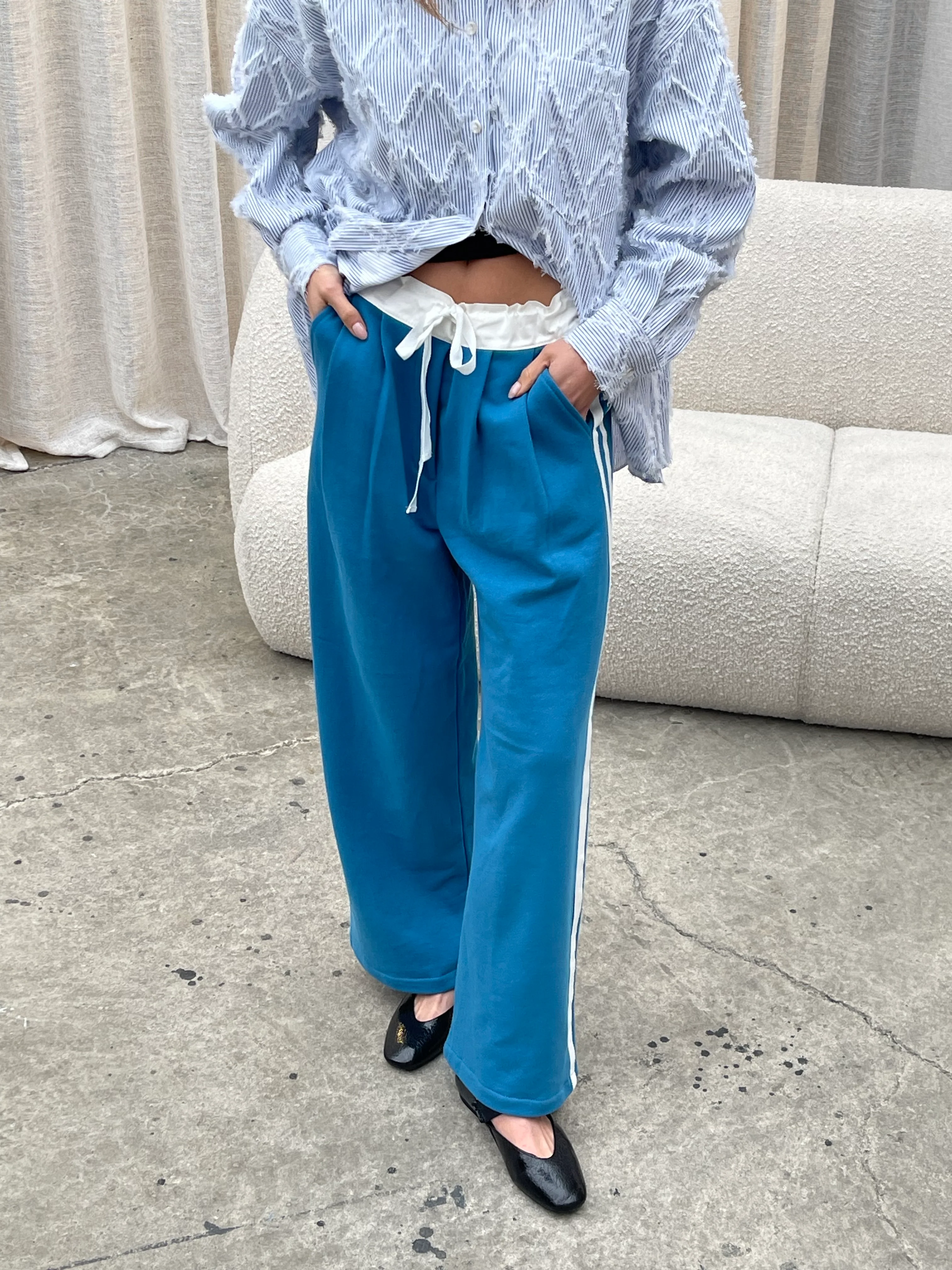 Two Striped Boxer Pants Blue - Image 11