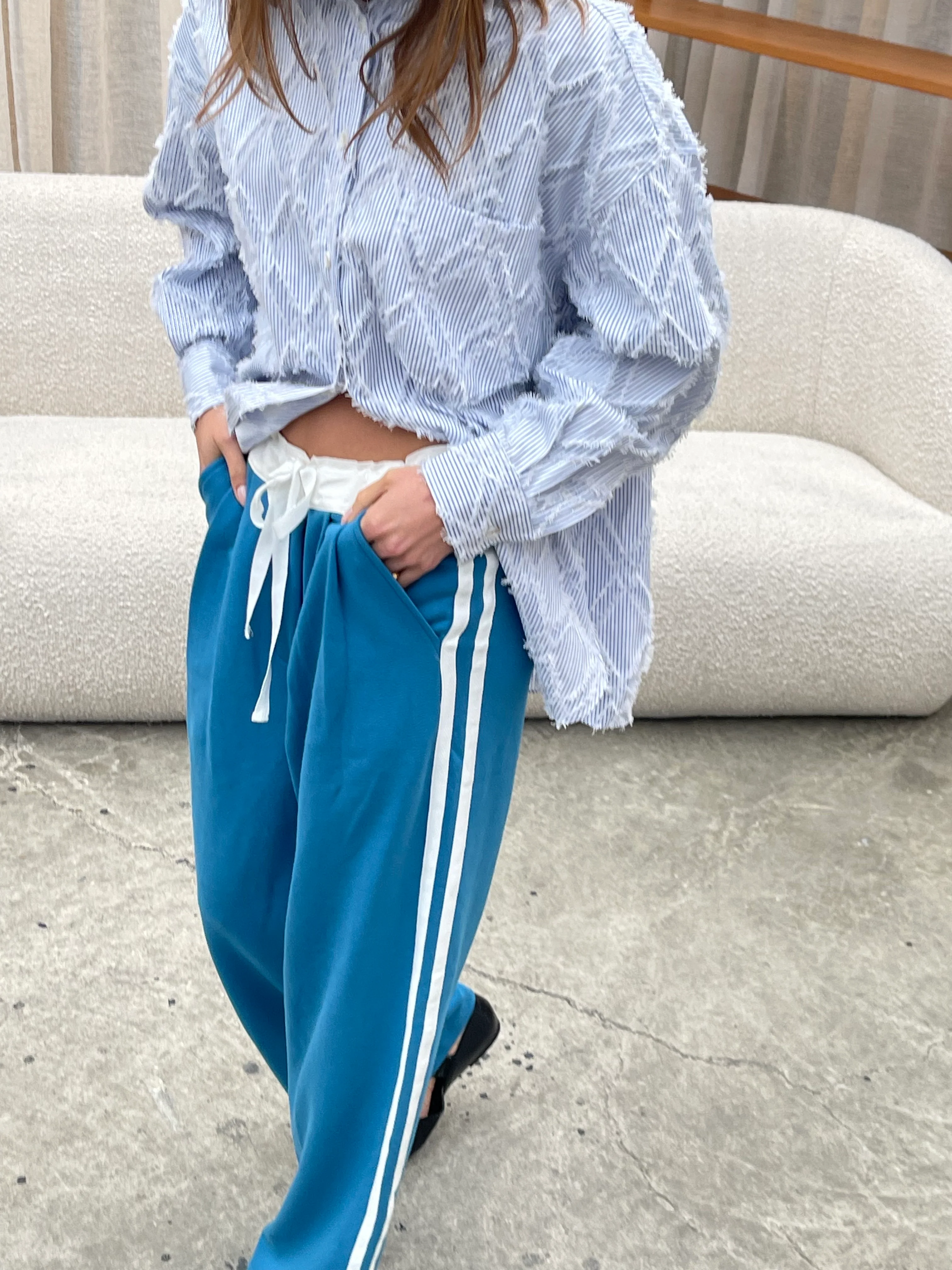 Two Striped Boxer Pants Blue - Image 12