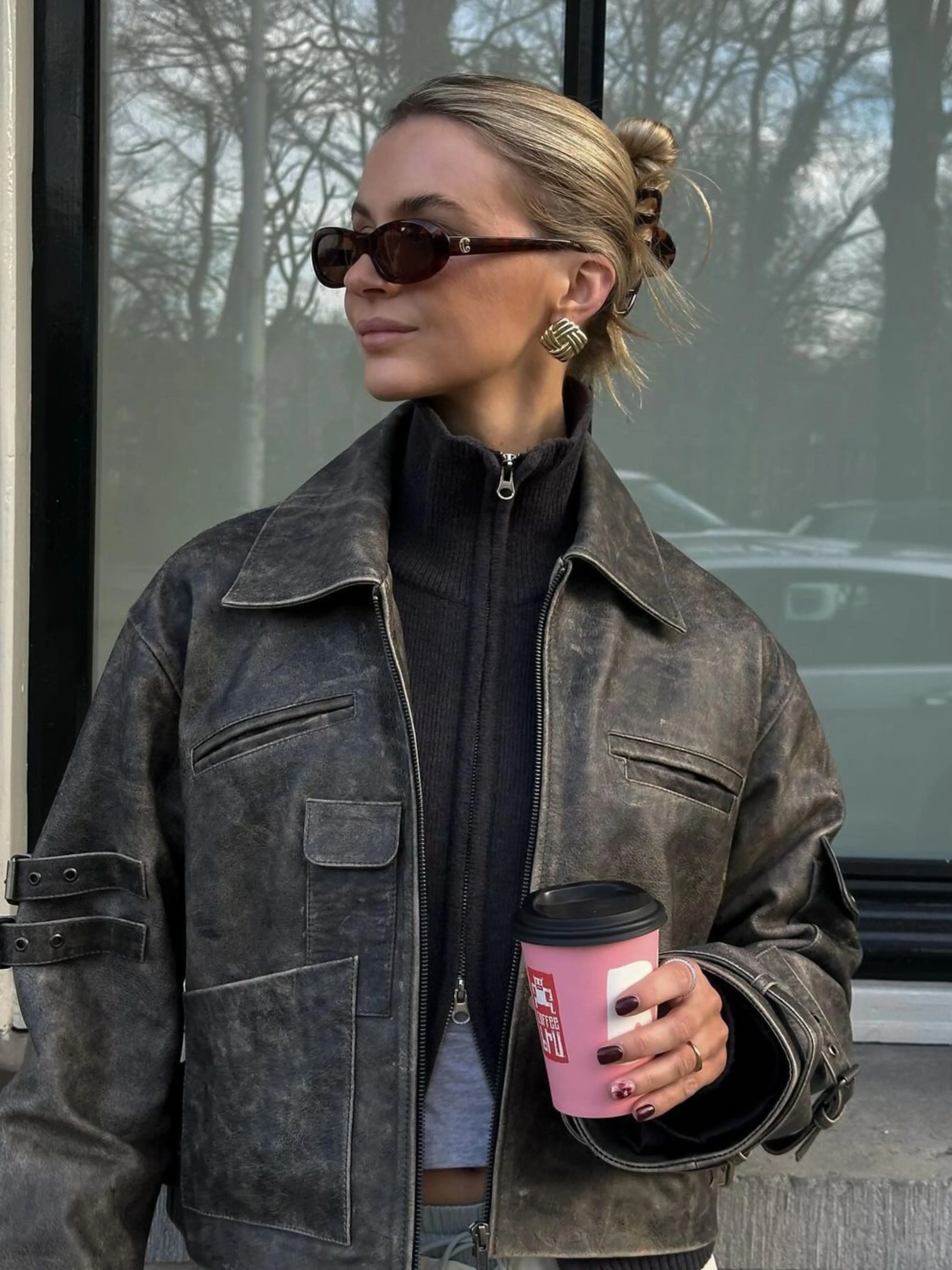 Two Way Zip Cardigan Grey - Image 4