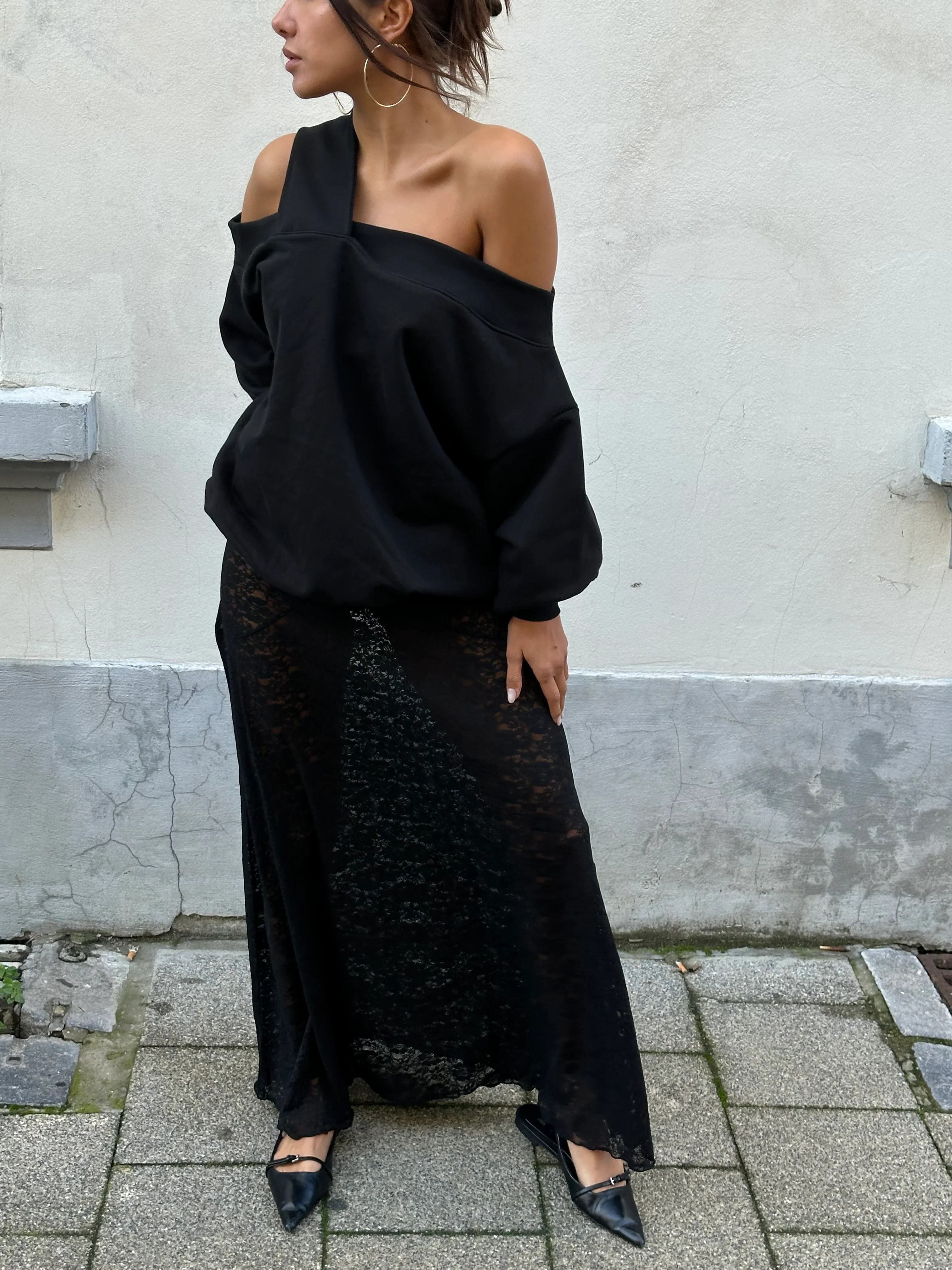 Unbalanced Sweater Black - Image 3